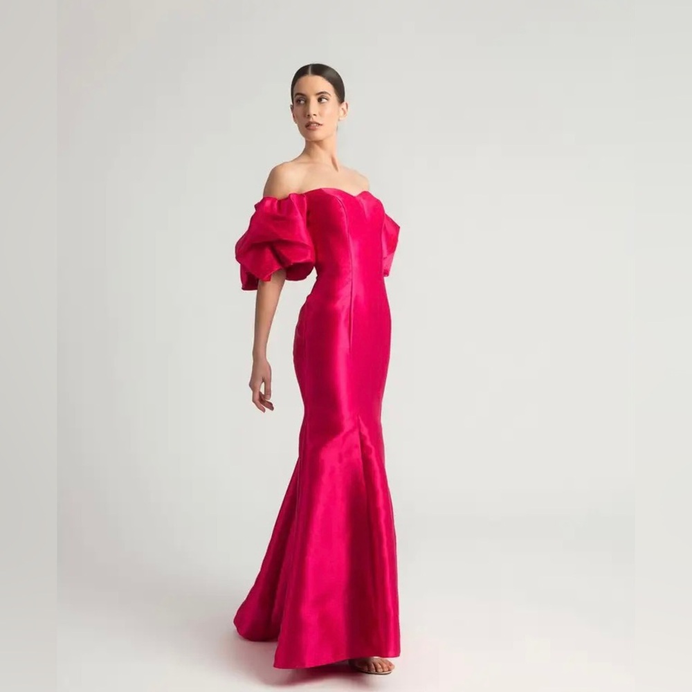 MAC DUGGAL Sweetheart Off The Shoulder Puff Sleeve Gown